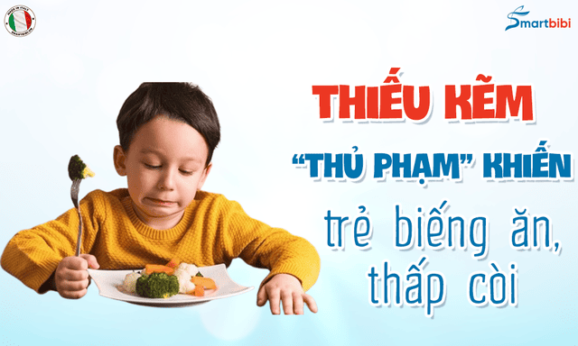 thiếu kẽm khiến trẻ biếng ăn thấp còi