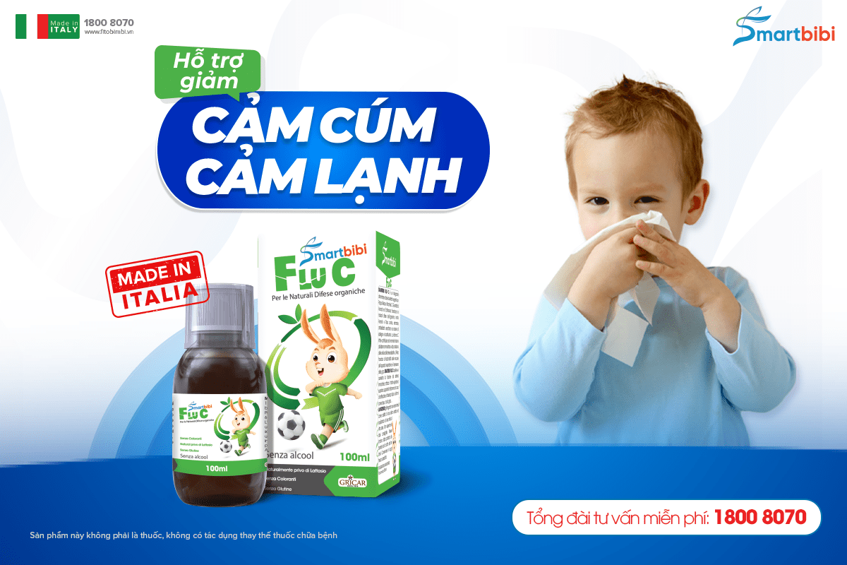 Smartbibi Flu C hỗ trợ ngăn ngừa và giảm triệu chứng cảm lạnh, cảm cúm