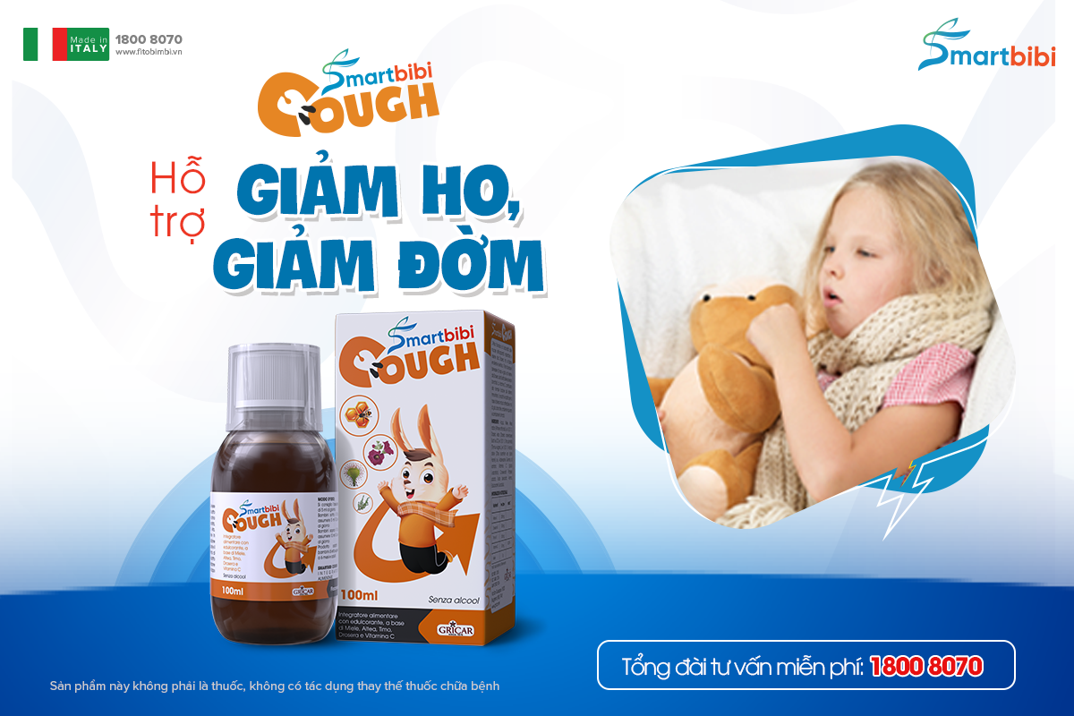 Có Smartbibi Cough mẹ quẳng gánh âu lo con bị ho