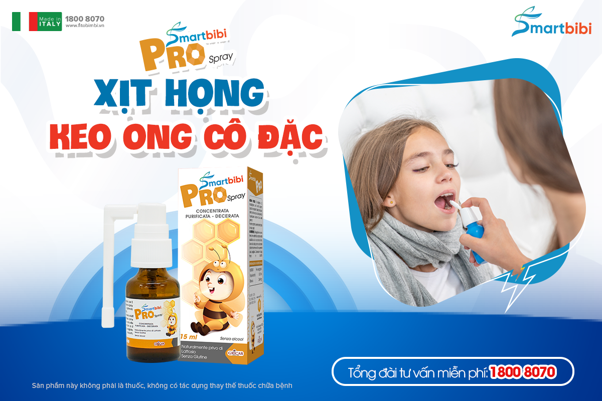 Smartbibi Pro Spay xịt họng keo ong cho cả gia đình