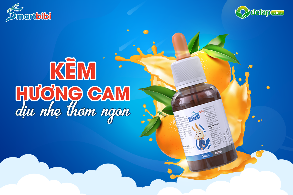 Kẽm cho bé hương cam, vị ngọt nhẹ